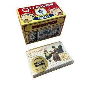1983 Quaker Oats Limited Edition Recipe Tin Box w/ Sealed‎ Recipe Cards Vintage